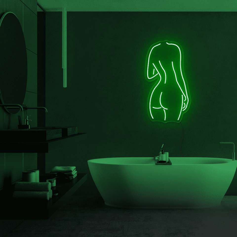 GIRL BACKSIDE DEEP GREEN COLOR LED NEON SIGN