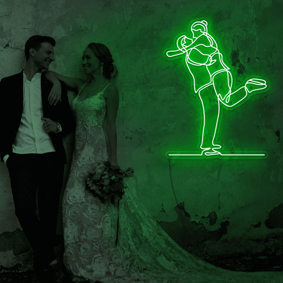 Lovely Couple LED neon sign in deep green color - from Neonmarvels.com