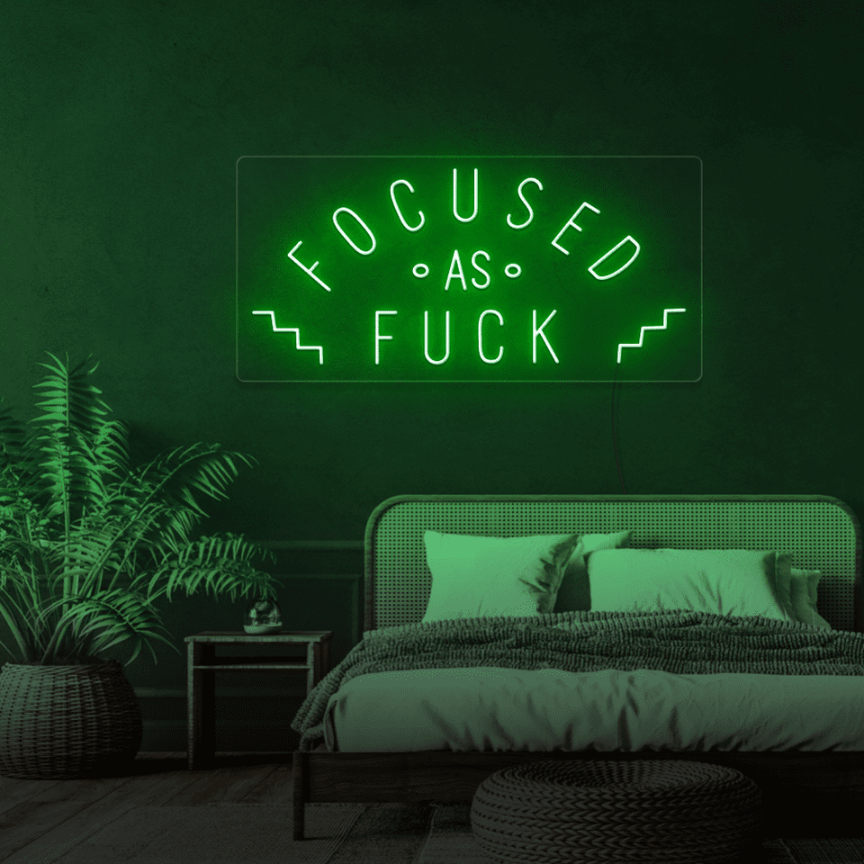 FOCUSED AS FUCK WHITE COLOR LED NEON SIGN