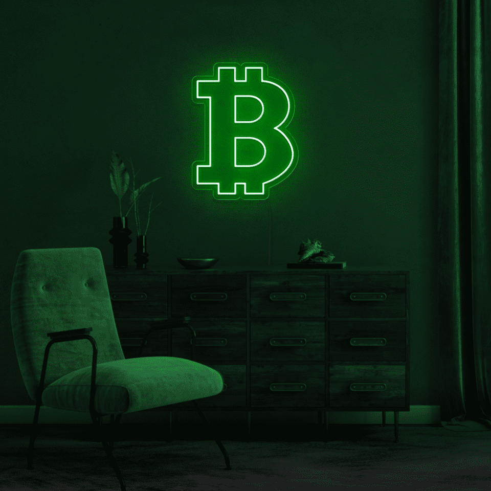 BITCOIN DEEP GREEN COLOR LED NEON SIGN