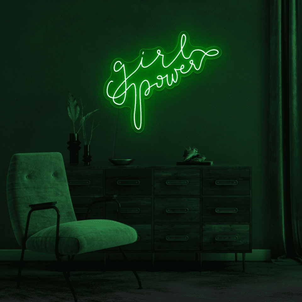 GIRL POWER DEEP GREEN COLOR LED NEON SIGN