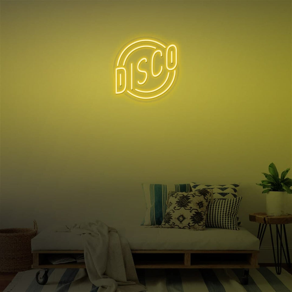 DISCO GOLDEN YELLOW COLOR NEON SIGN