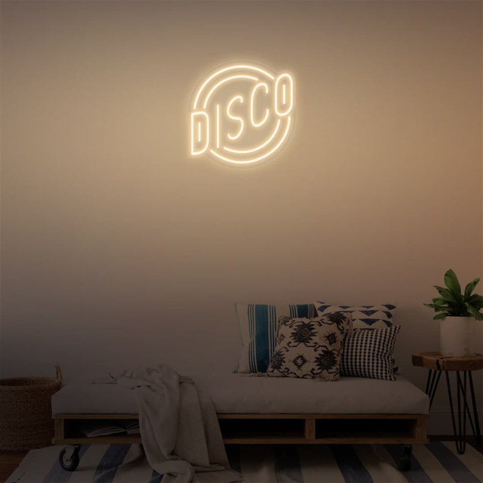 DISCO WARM WHITE COLOR NEON SIGN