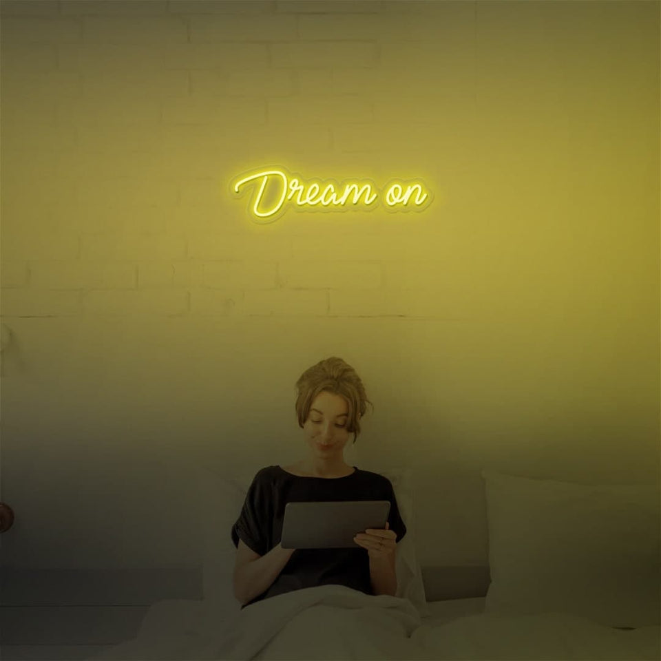 DREAM ON GOLDEN YELLOW COLOR NEON SIGN