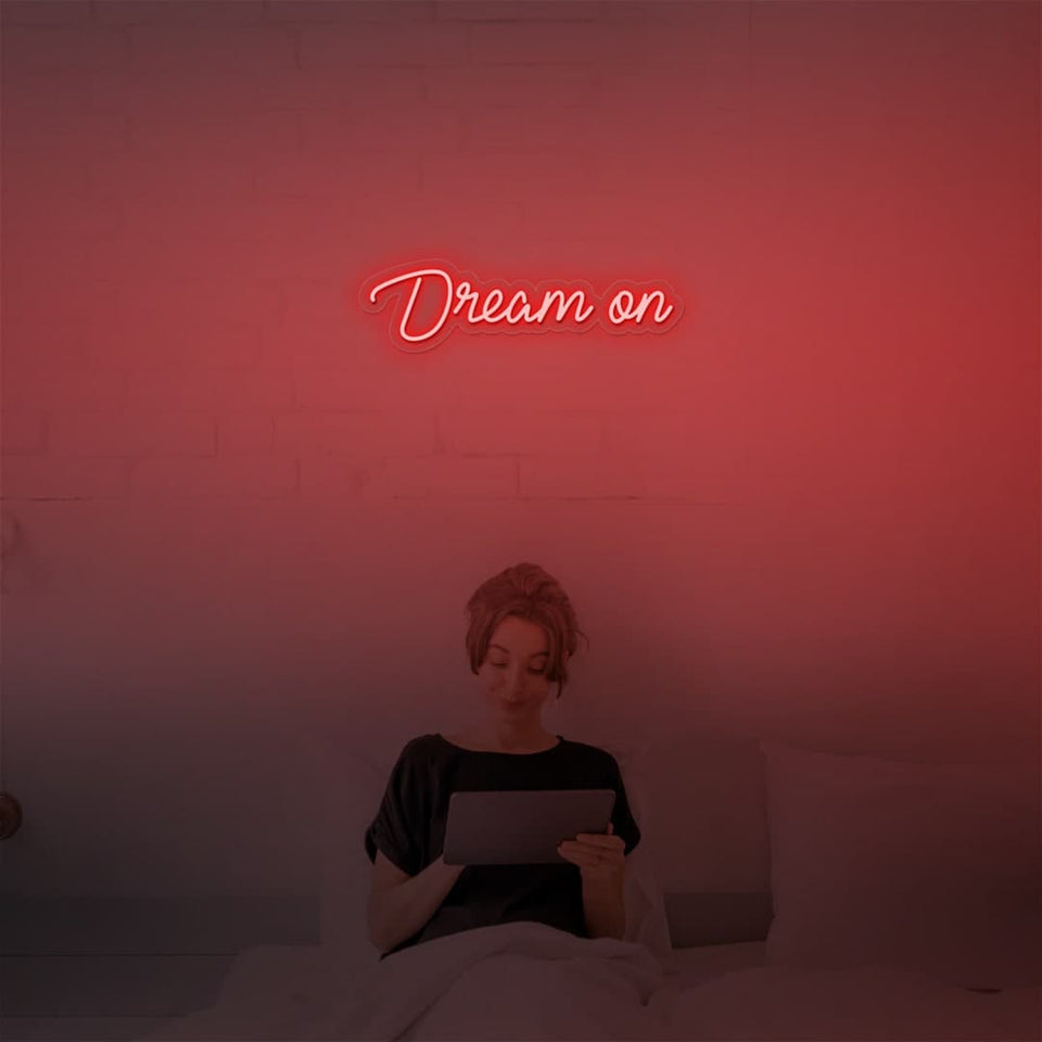 DREAM ON RED COLOR NEON SIGN
