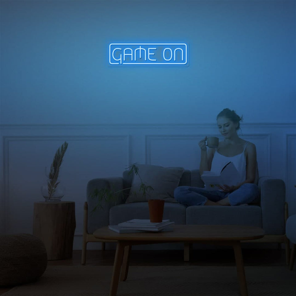 GAME ON ICE BLUE COLOR NEON SIGN