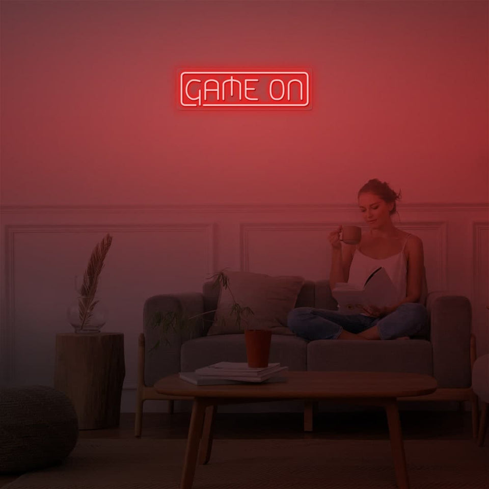 GAME ON RED COLOR NEON SIGN