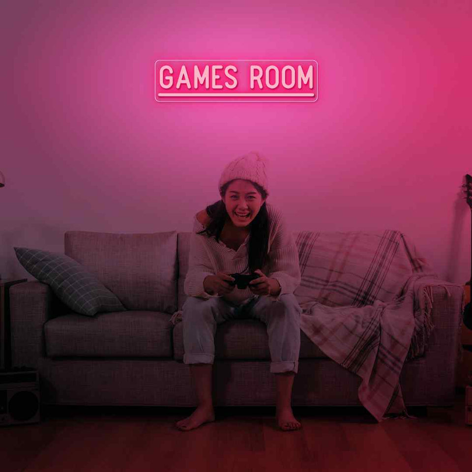 Games room neon sign