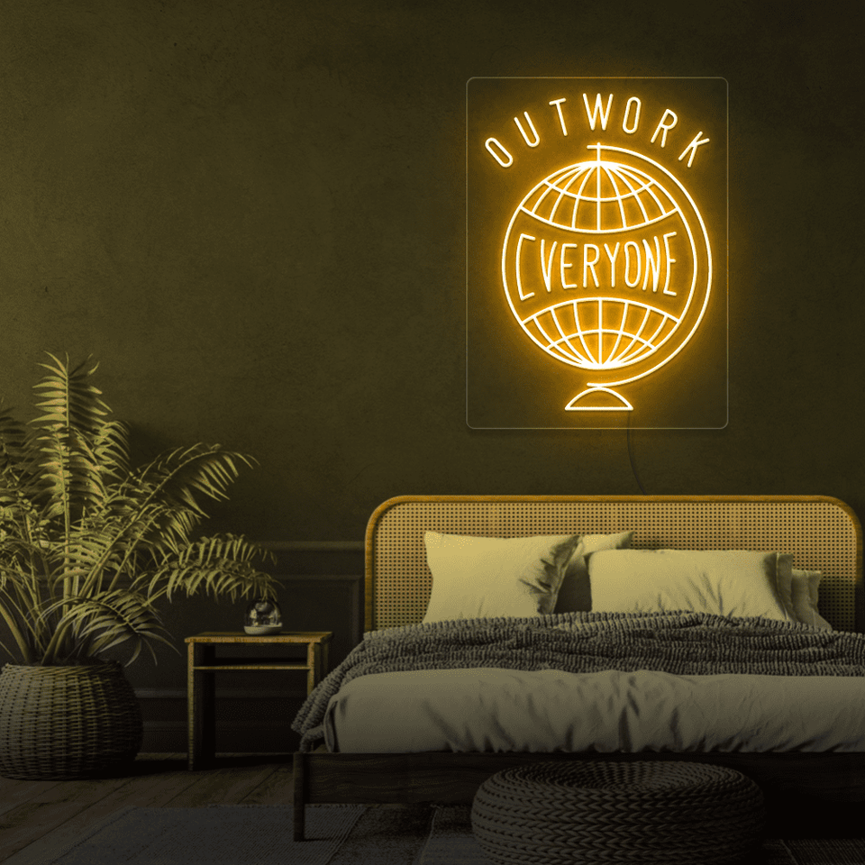 OUTWORK EVERYONE GOLDEN YELLOW COLOR LED NEON SIGN