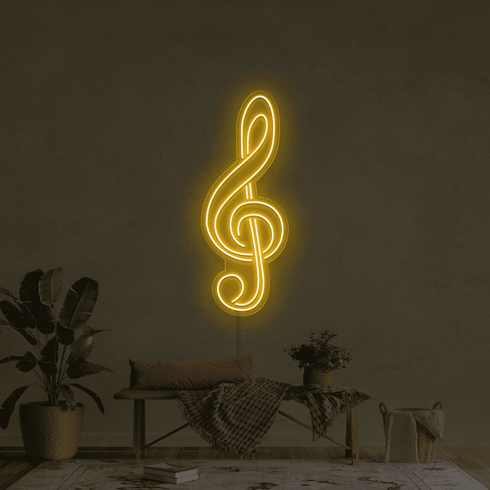 Treble Golden Yellow Color LED Neon sign - made by Neon Marvels