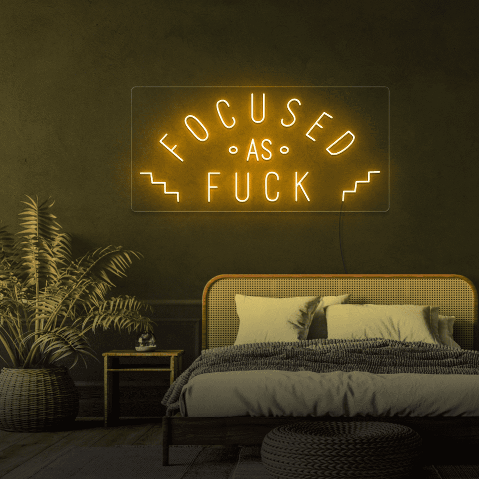 FOCUSED AS FUCK WARM WHITE COLOR LED NEON SIGN