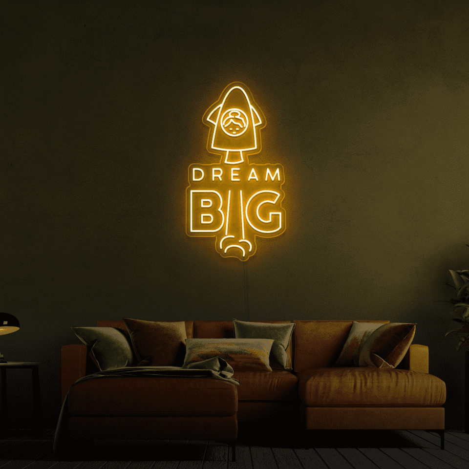 DREAM BIG WARM WHITE COLOR LED NEON SIGN