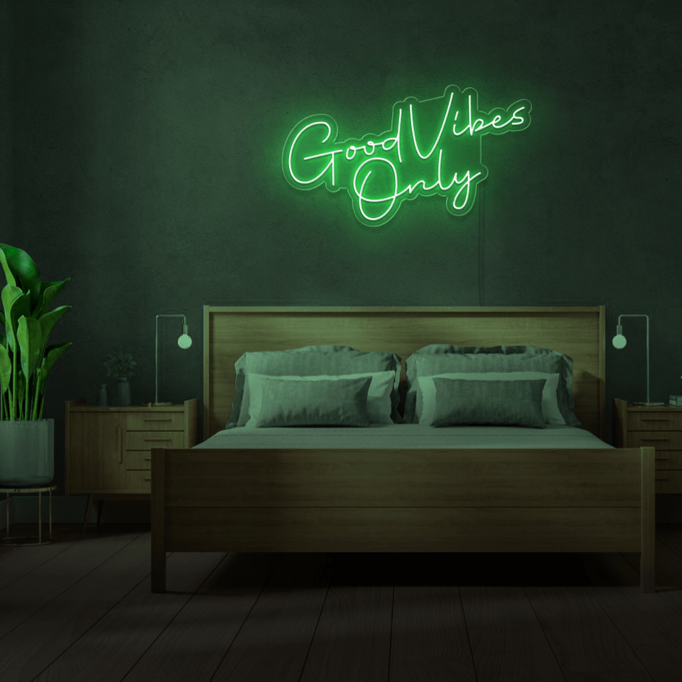 GOOD VIBES ONLY GREEN COLOR LED NEON SIGN