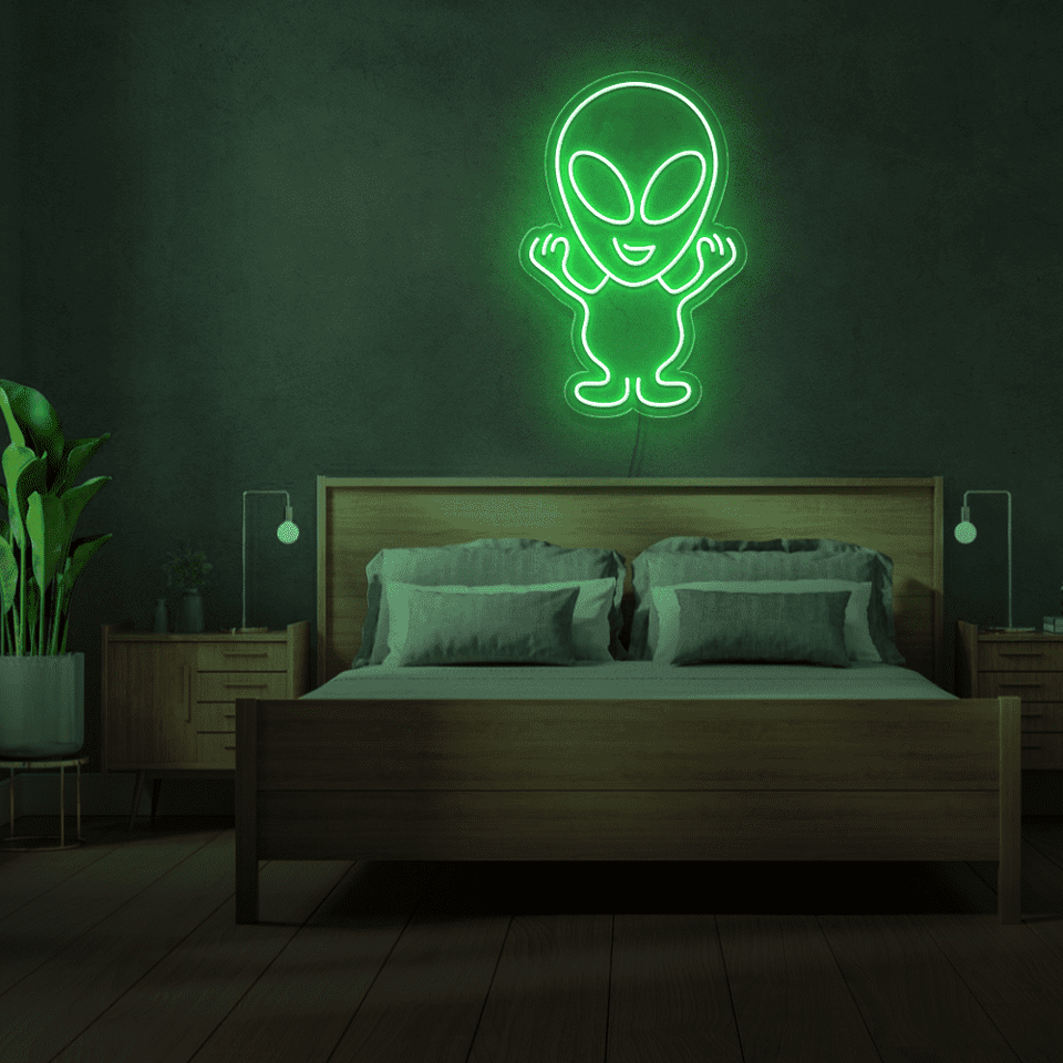 ALIEN LED Neon sign in green color designed by Neon Marvels