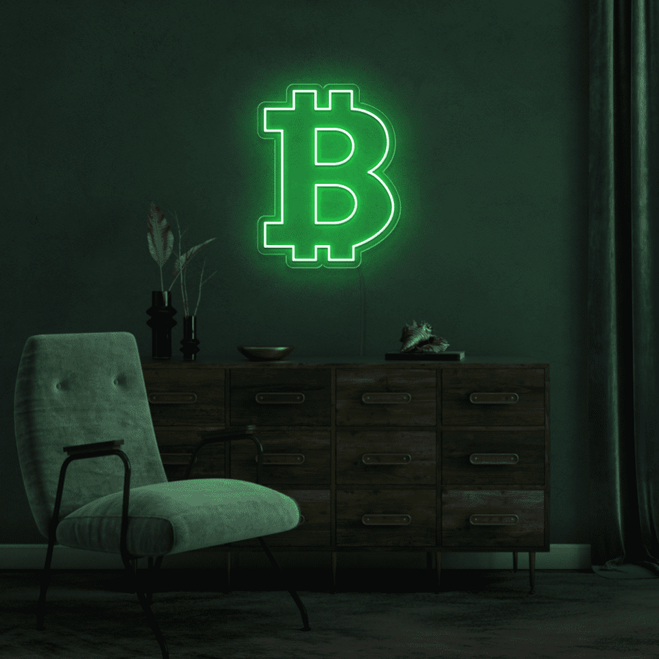 BITCOIN GREEN COLOR LED NEON SIGN