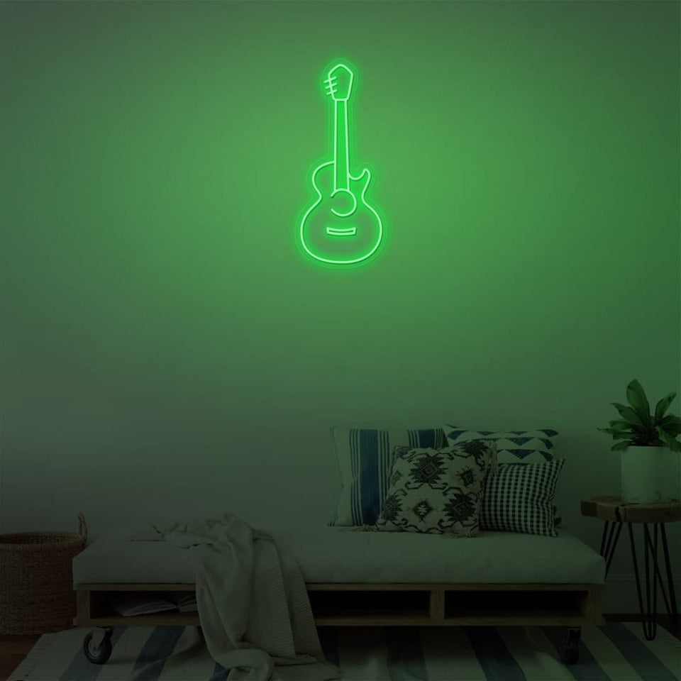 GUITAR GREEN COLOR NEON SIGN