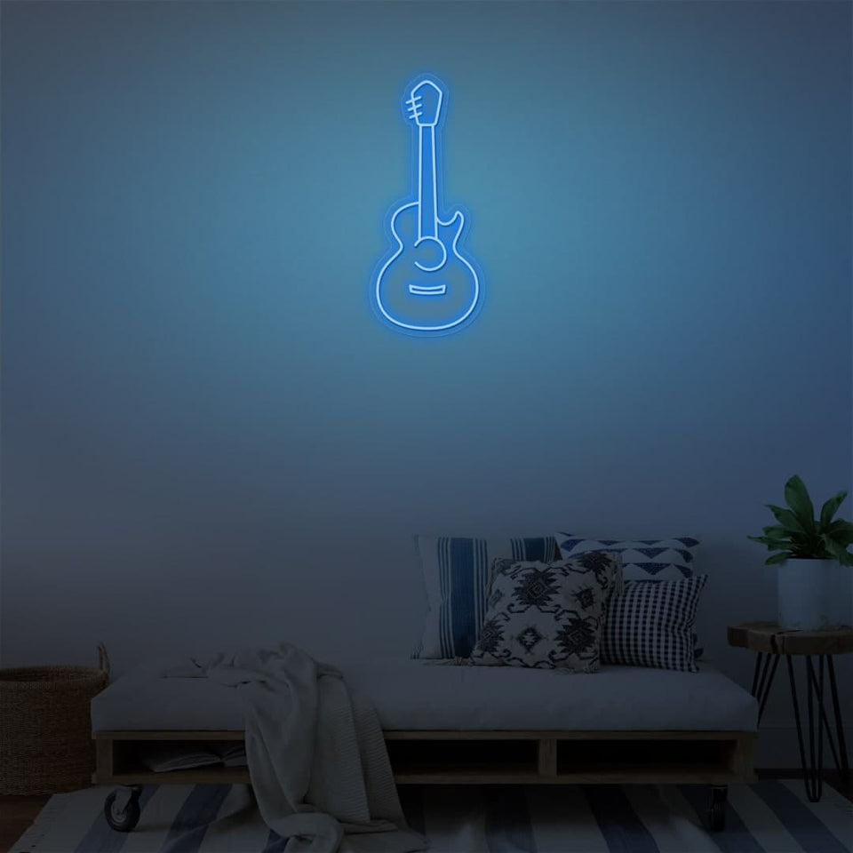 GUITAR ICE BLUE COLOR NEON SIGN