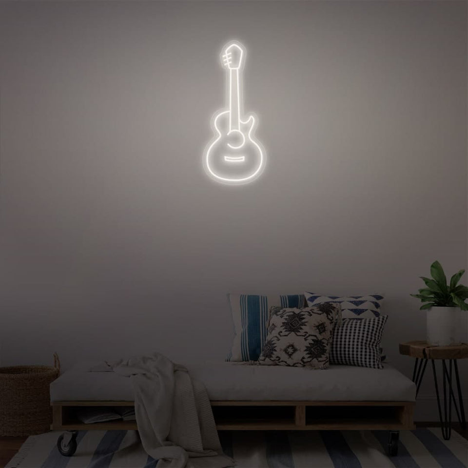 GUITAR WHITE COLOR NEON SIGN