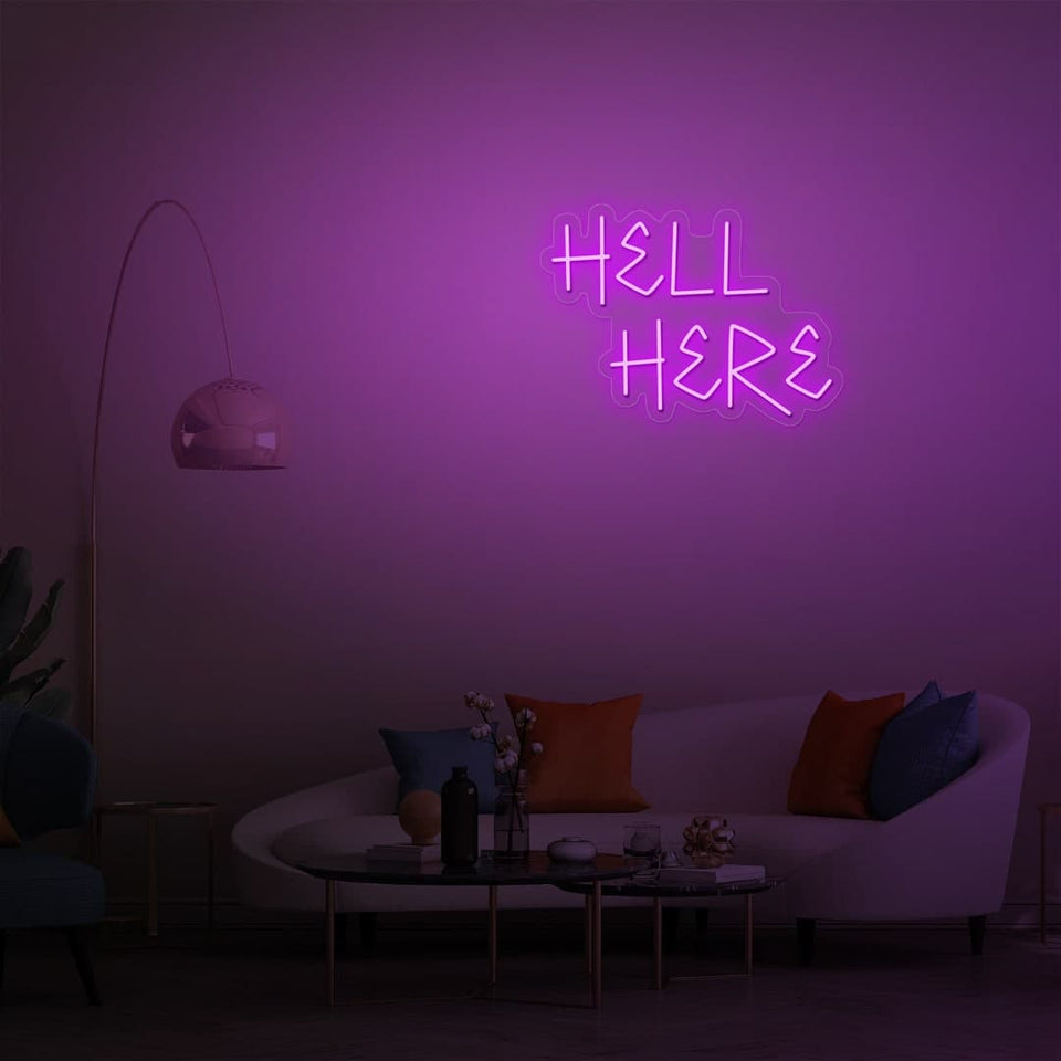 HELL HERE PURPLE COLOR NEON SIGN
