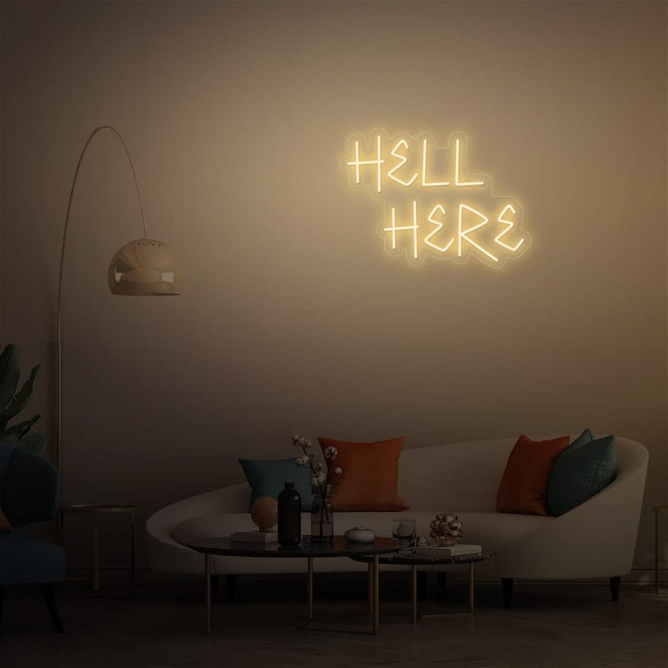 HELL HERE WARM WHITE COLOR NEON SIGN