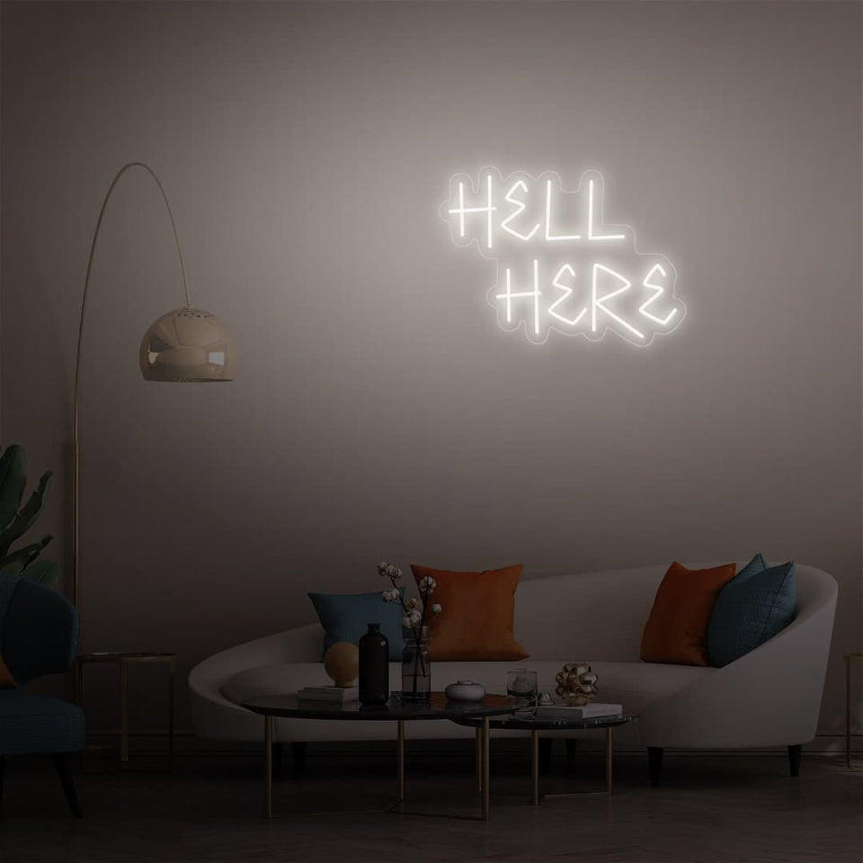HELL HERE WHITE COLOR NEON SIGN