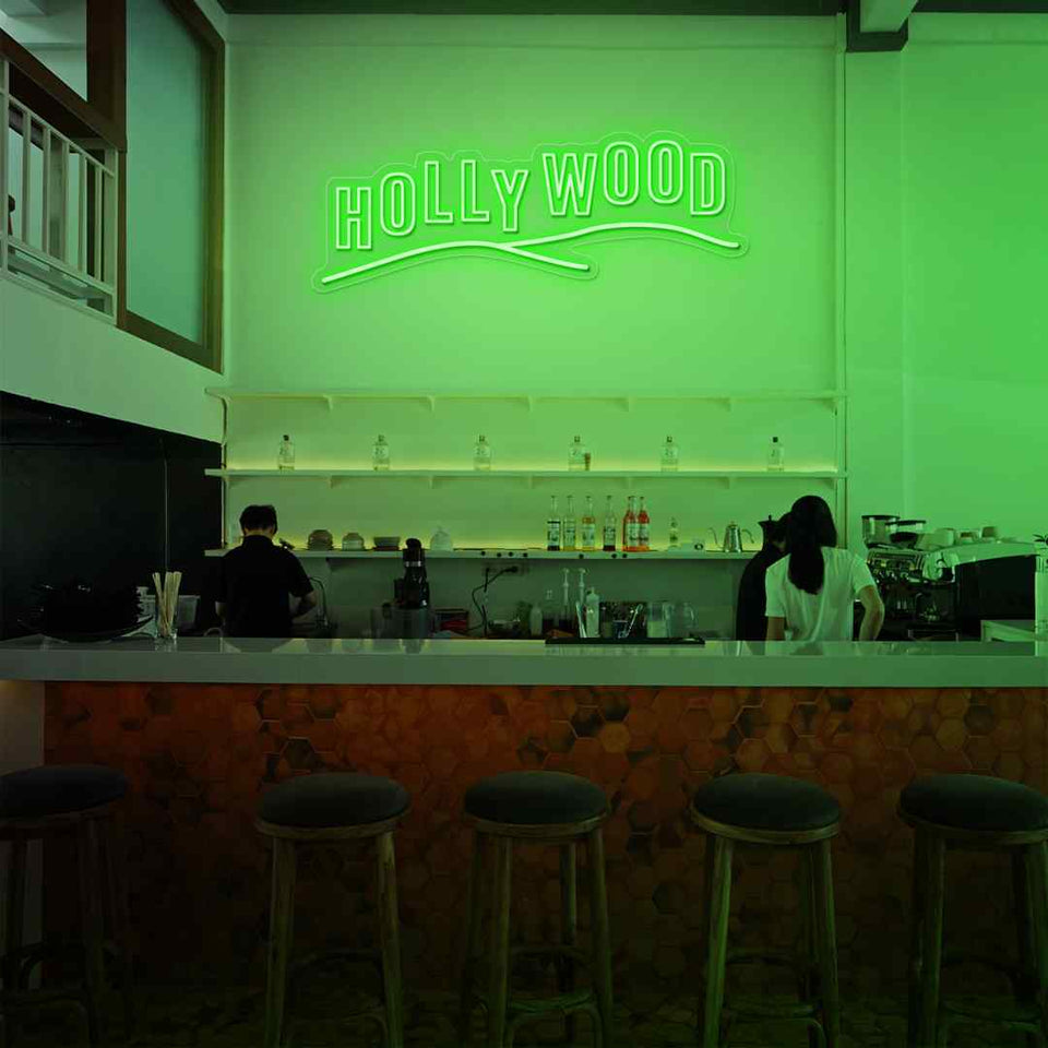 Hollywood neon sign