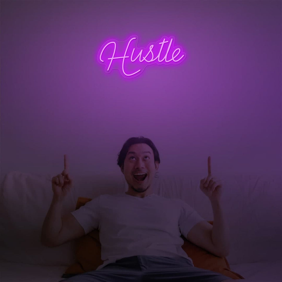 HUSTLE PURPLE COLOR NEON SIGN