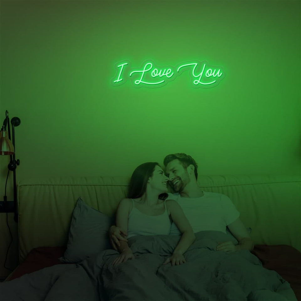 I LOVE YOU GREEN COLOR NEON SIGN