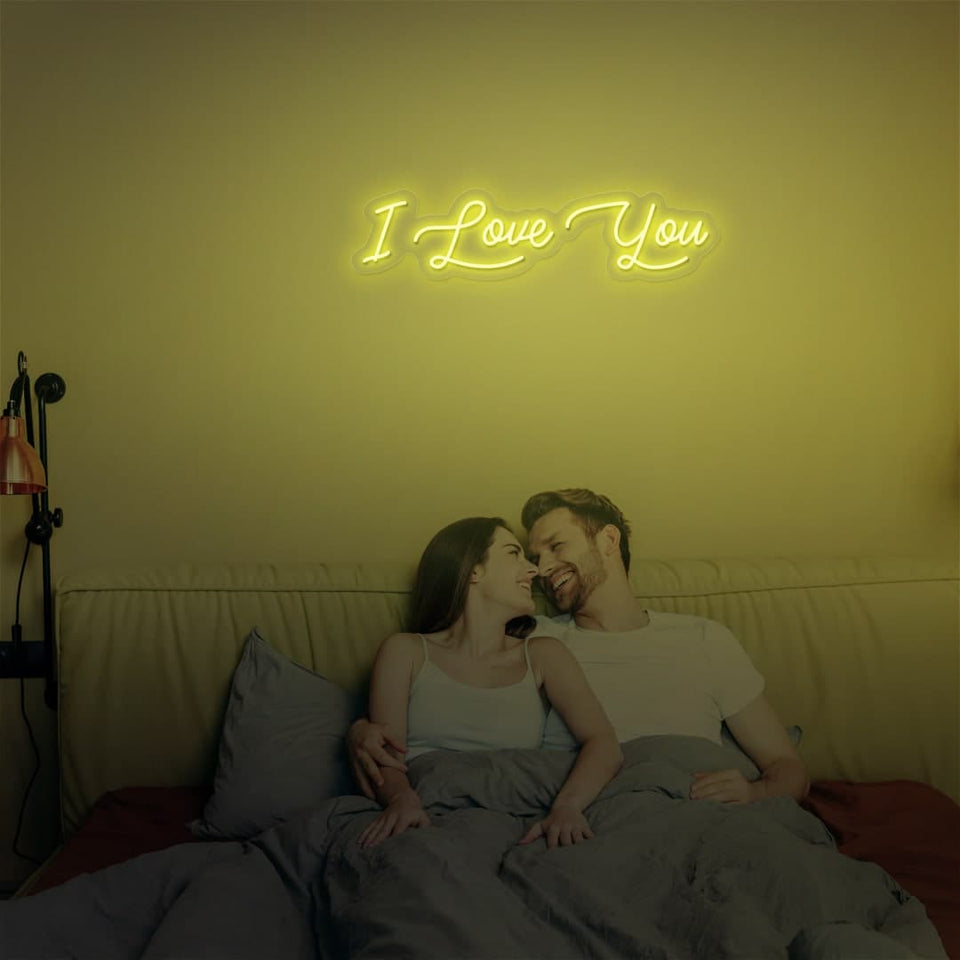 I LOVE YOU LEMON YELLOW COLOR NEON SIGN