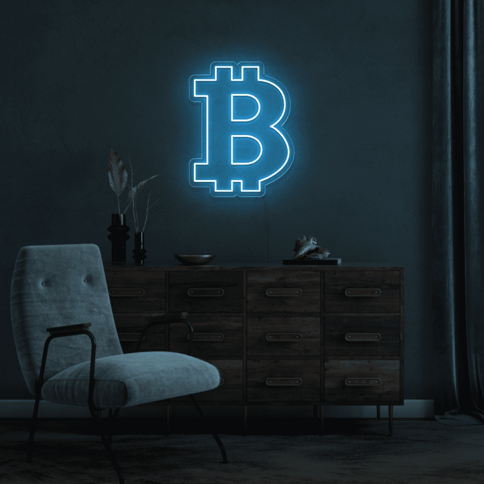 BITCOIN HIGH BLUE COLOR LED NEON SIGN