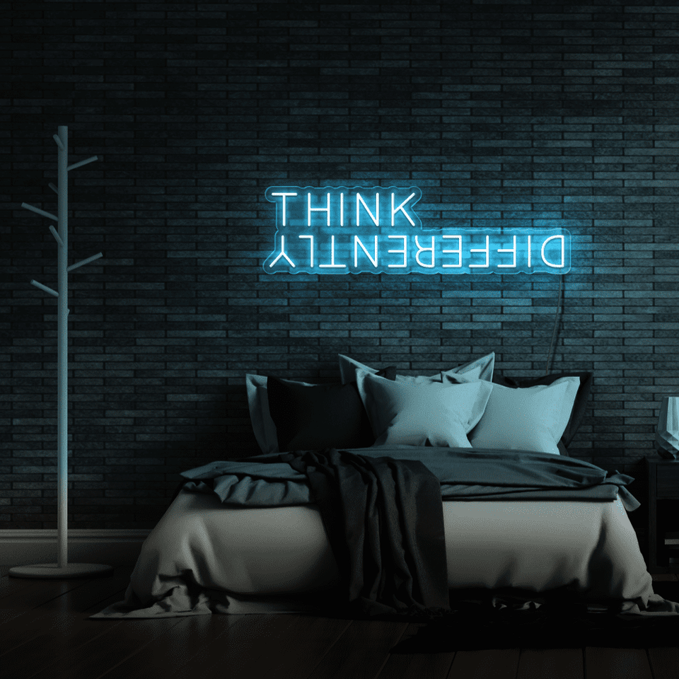 THINK DIFFERENTLY BLUE COLOR LED NEON SIGN