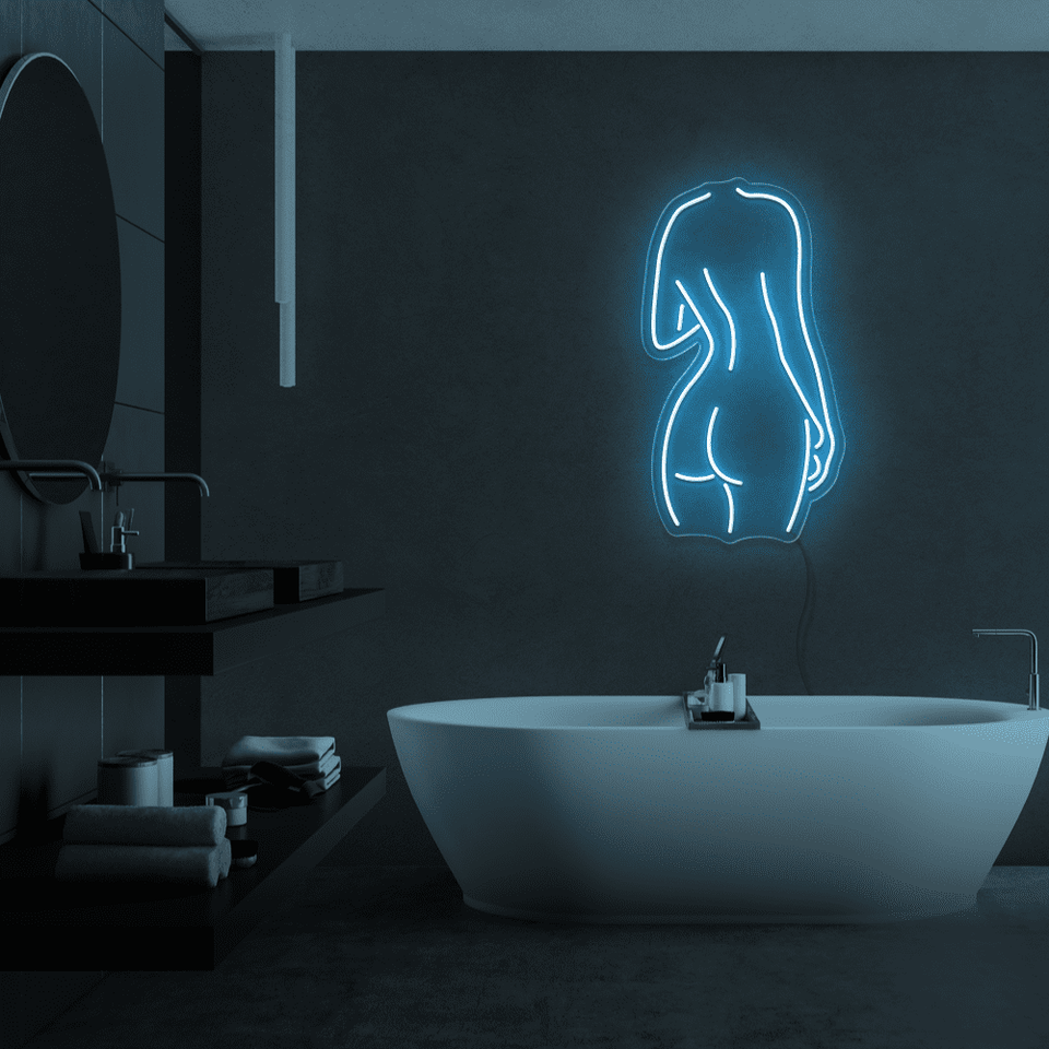 GIRL BACKSIDE HIGH BLUE COLOR LED NEON SIGN