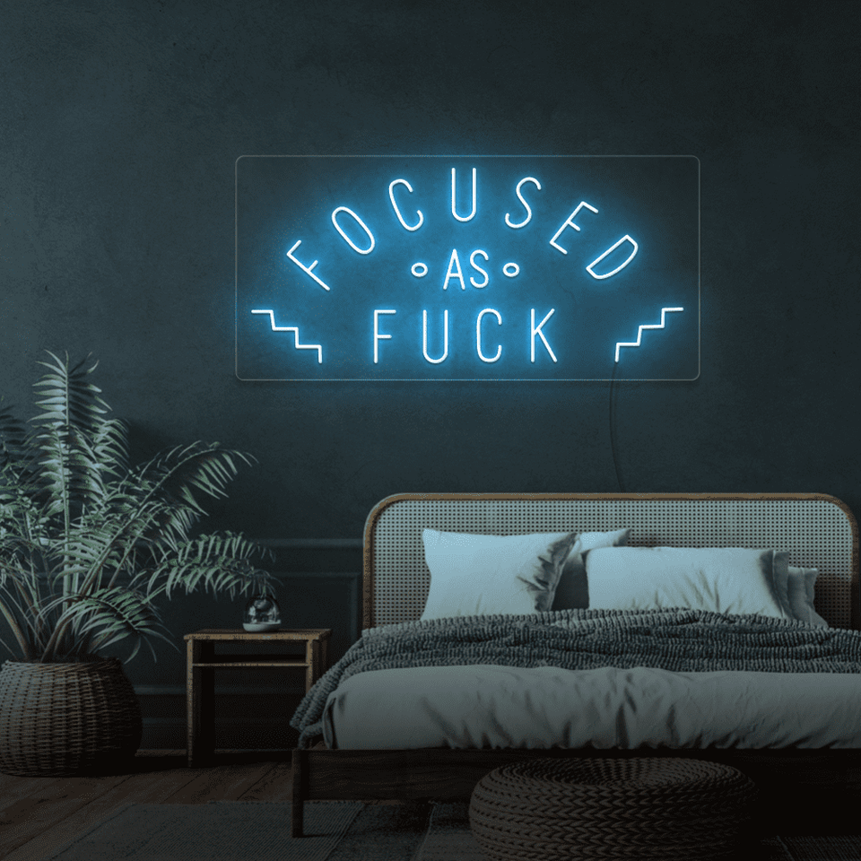 FOCUSED AS FUCK PURPLE COLOR LED NEON SIGN