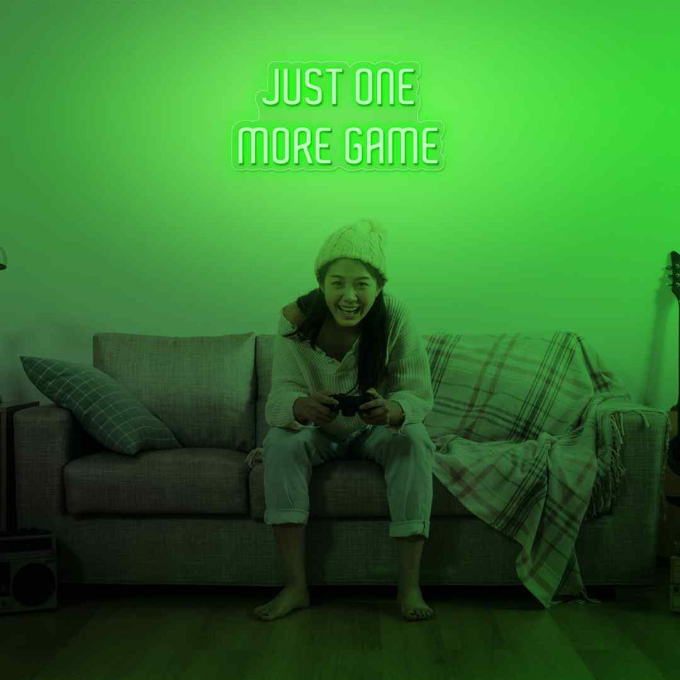 Just one more game neon sign