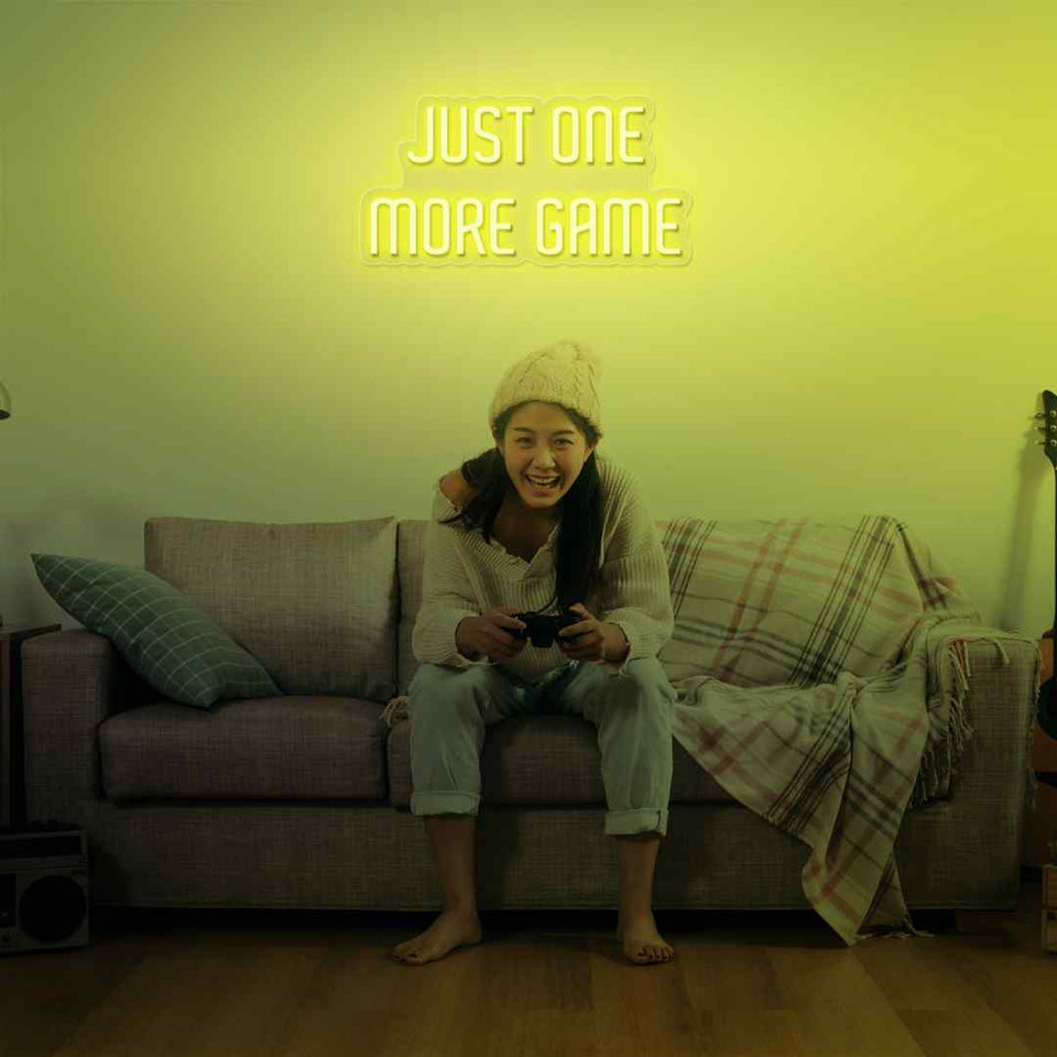 Just one more game neon sign