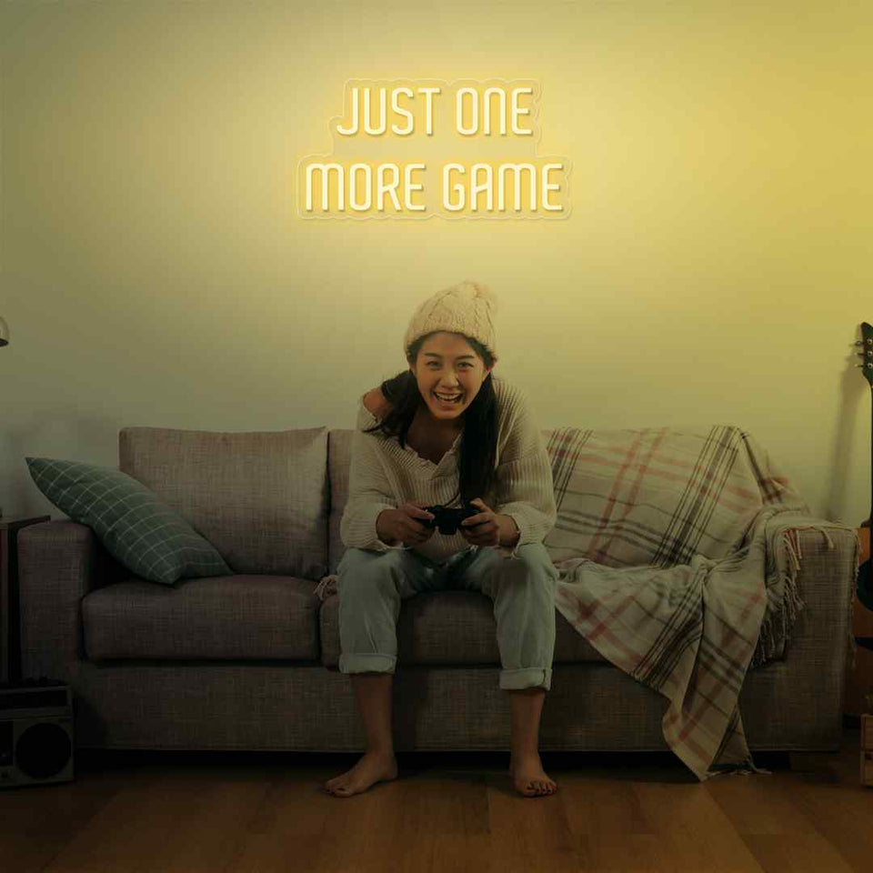 Just one more game neon sign