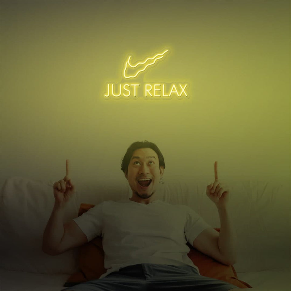 JUST RELAX LEMON YELLOW COLOR NEON SIGN