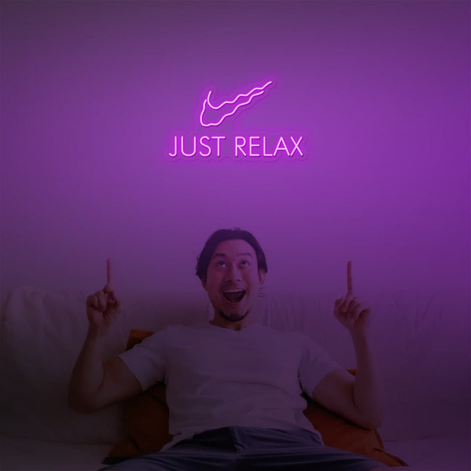 JUST RELAX PURPLE COLOR NEON SIGN