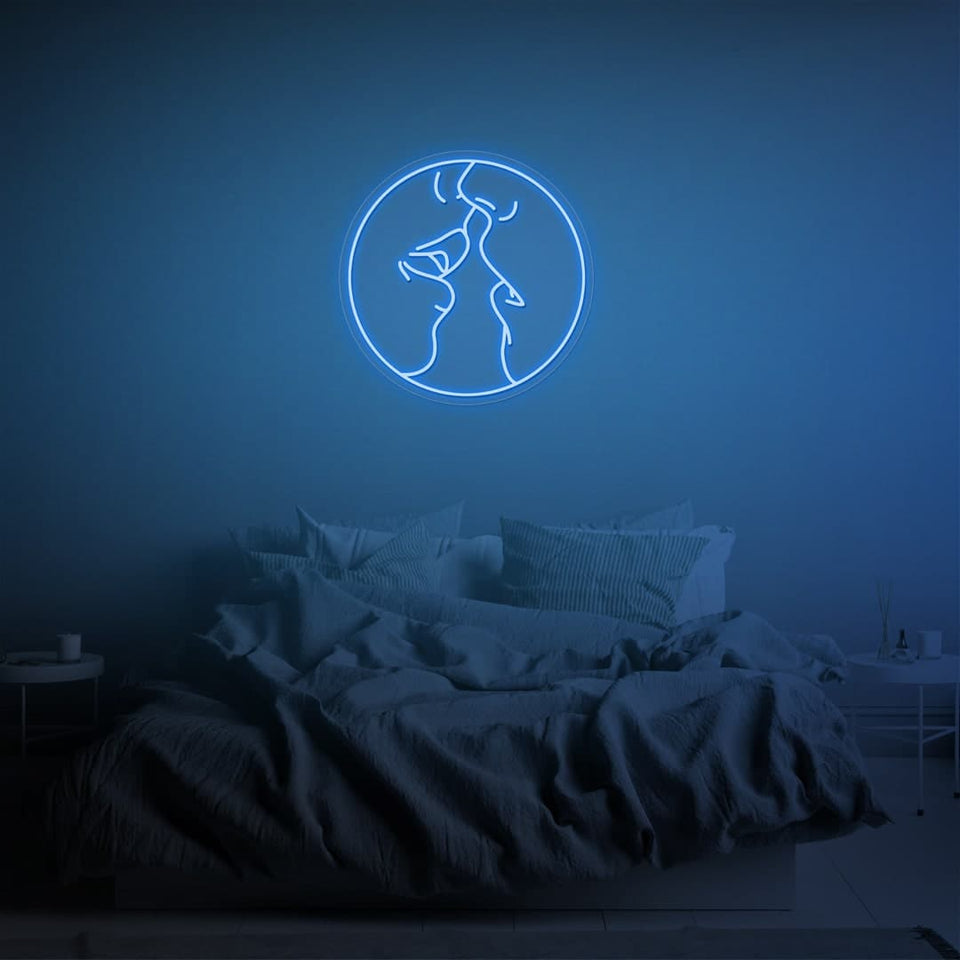 KISS ICE BLUE COLOR NEON SIGN