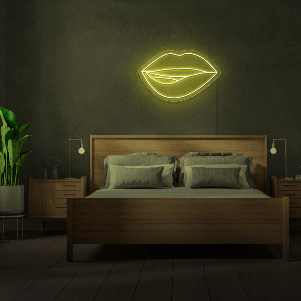 LIPS YELLOW COLOR LED NEON SIGN