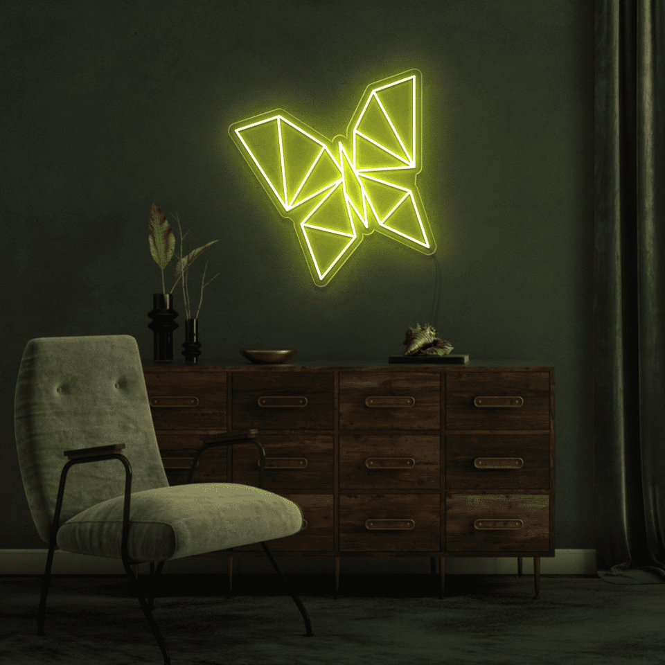 BUTTERFLY YELLOW COLOR LED NEON SIGN