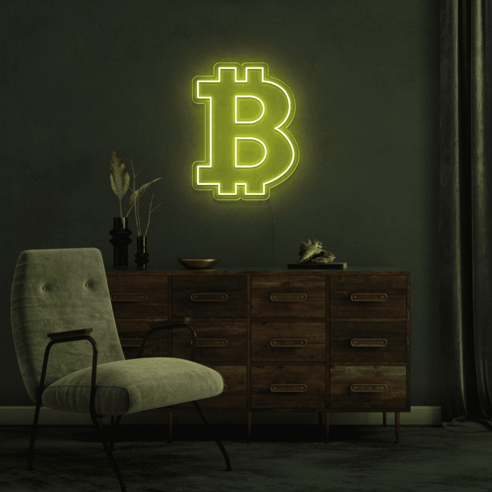 BITCOIN YELLOW COLOR LED NEON SIGN