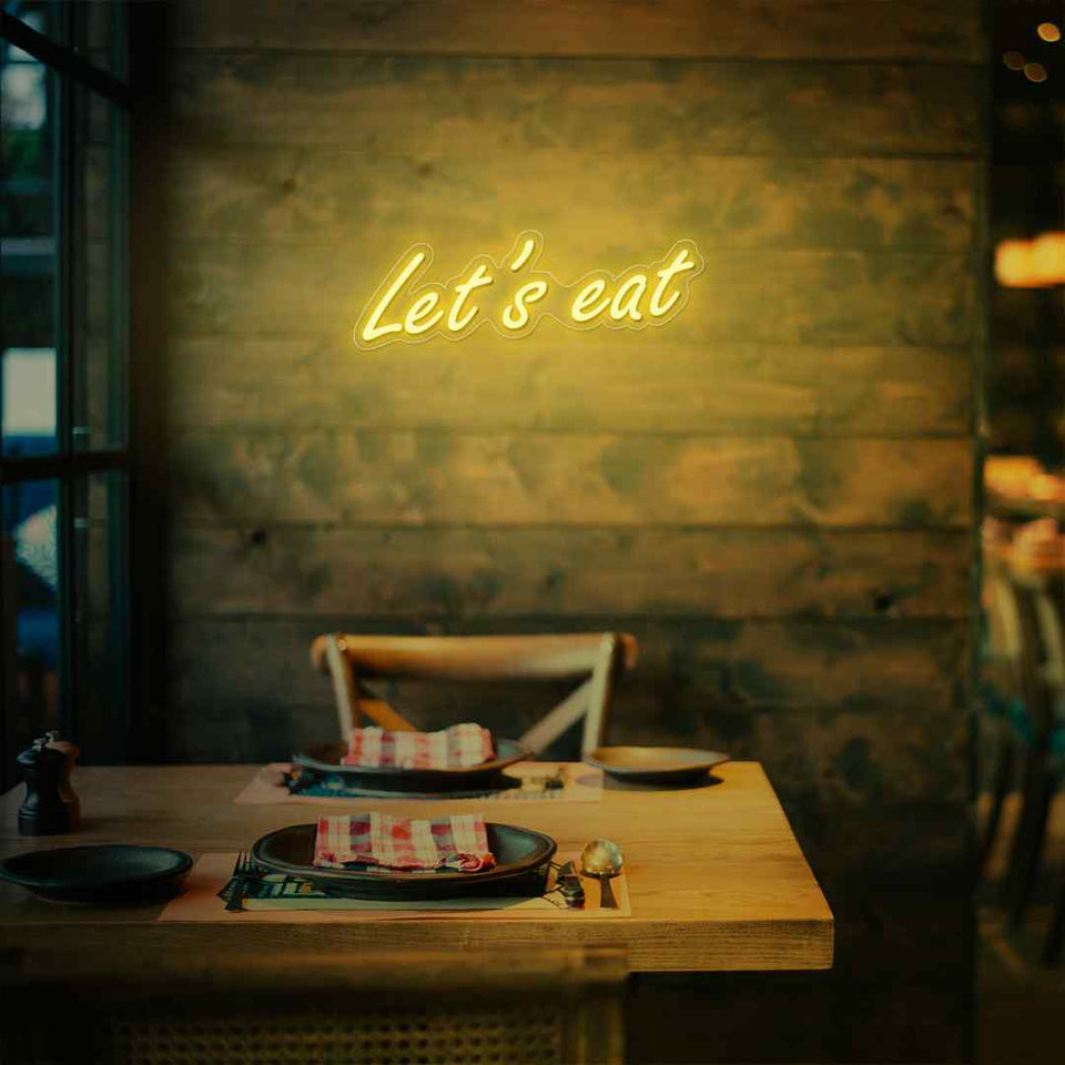 Lets eat neon sign