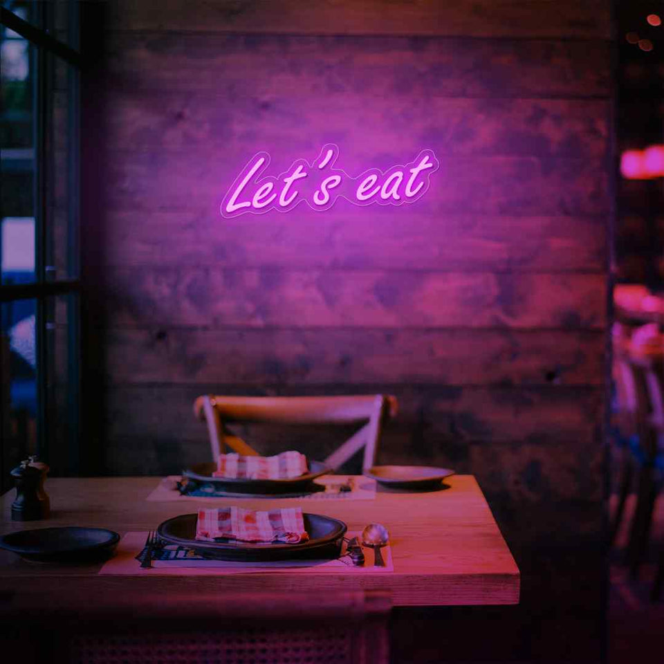 Lets eat neon sign