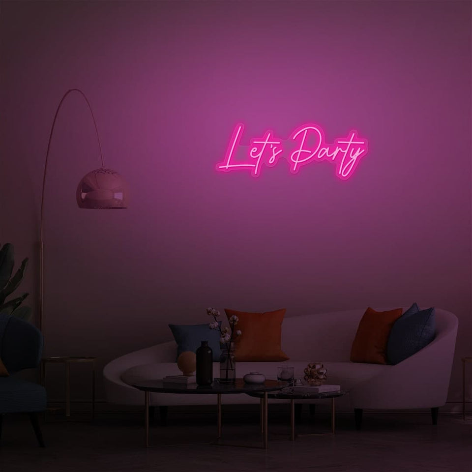 LETS PARTY PINK COLOR NEON SIGN