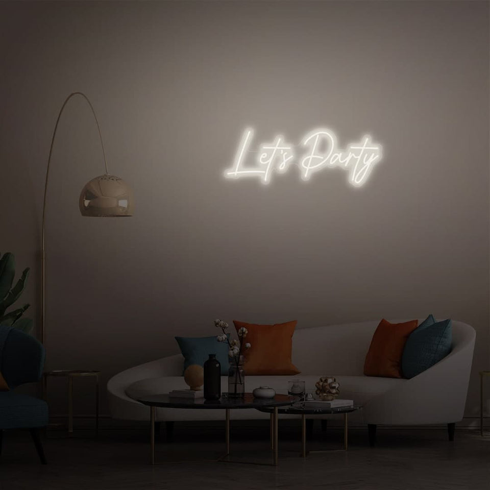 LETS PARTY WHITE COLOR NEON SIGN