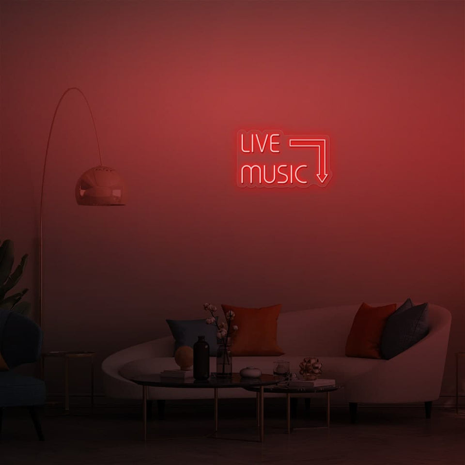 LIVE MUSIC RED COLOR NEON SIGN