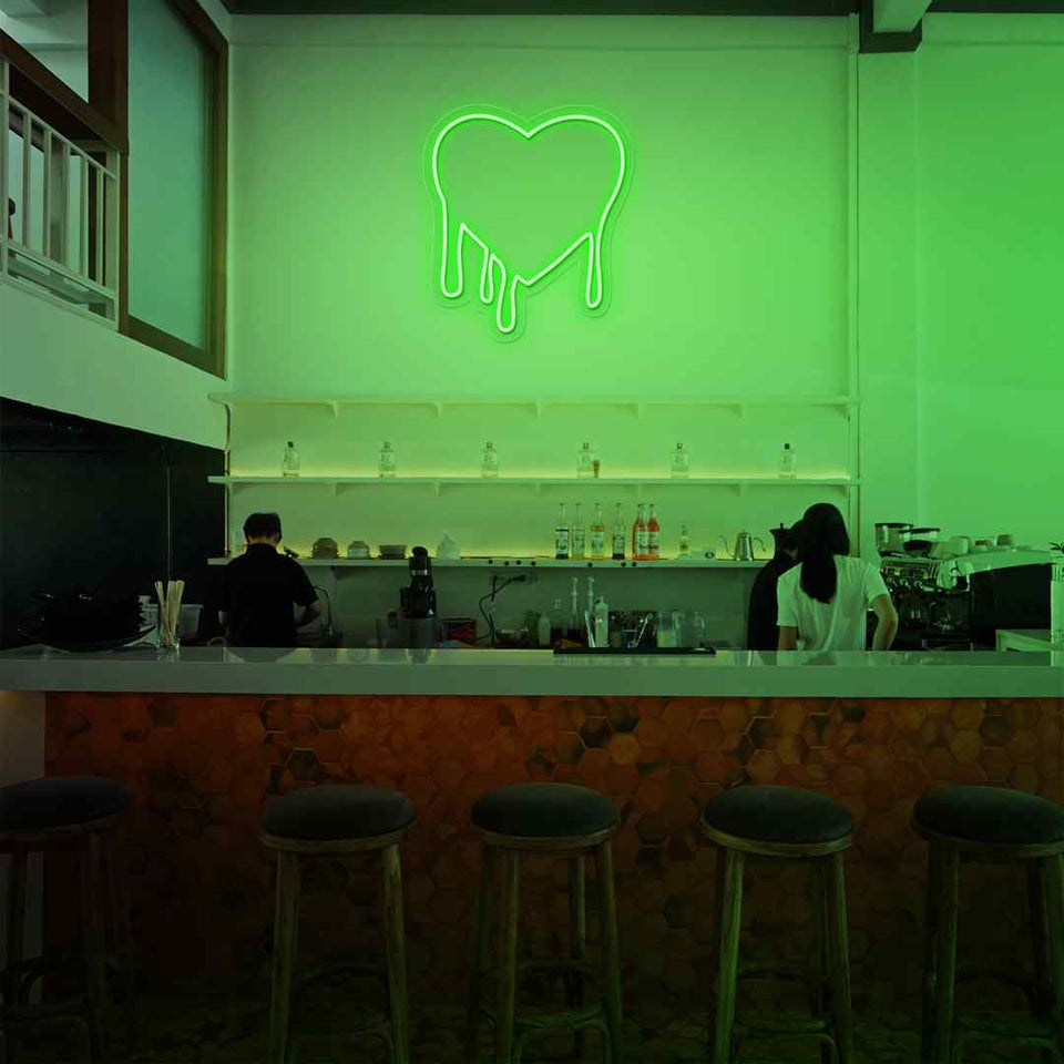 Melting heart neon sign