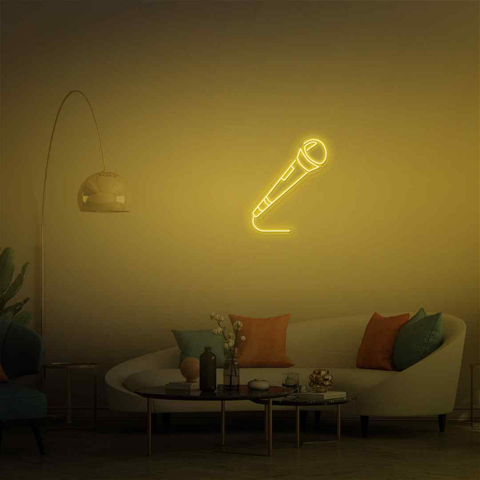 Microphone neon sign