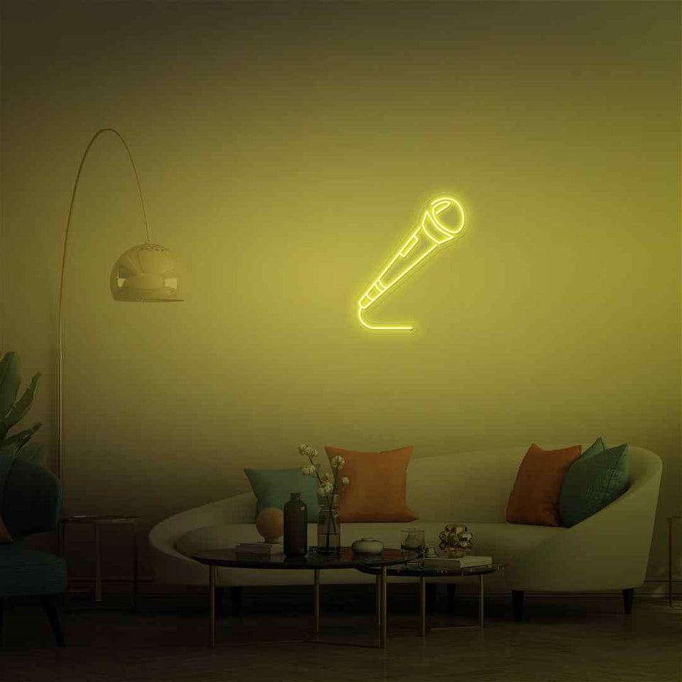 Microphone neon sign